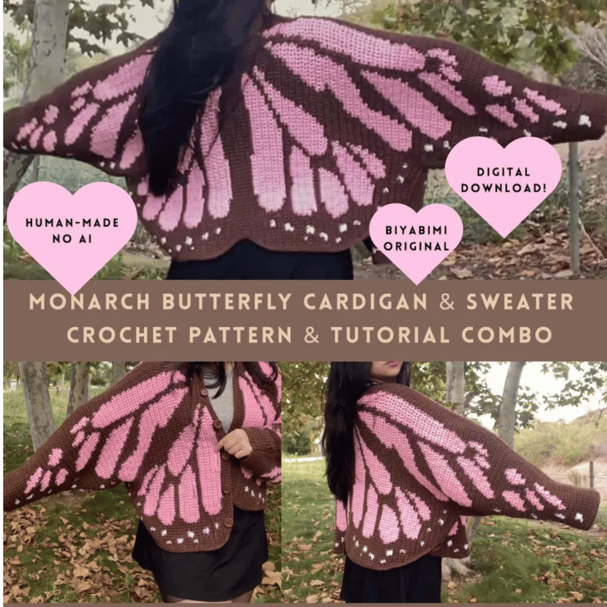 Monarch Butterfly Cardigan Crochet Pattern