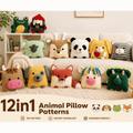 12 Animal Pillow Crochet Pattern Bundle – Cute Amigurumi Cushion PDF Collection
