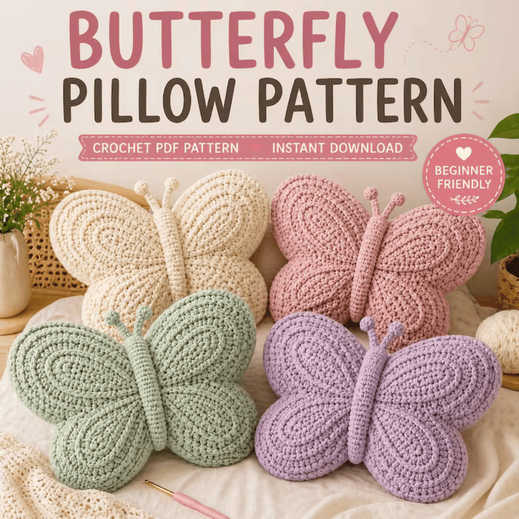 Butterfly Pillow Crochet Pattern