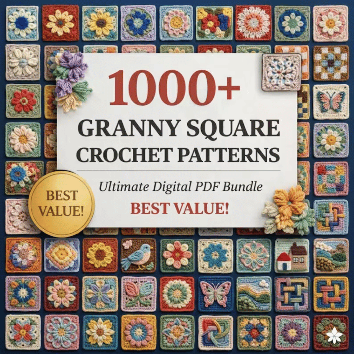 1000+ Granny Square Pattern Bundle