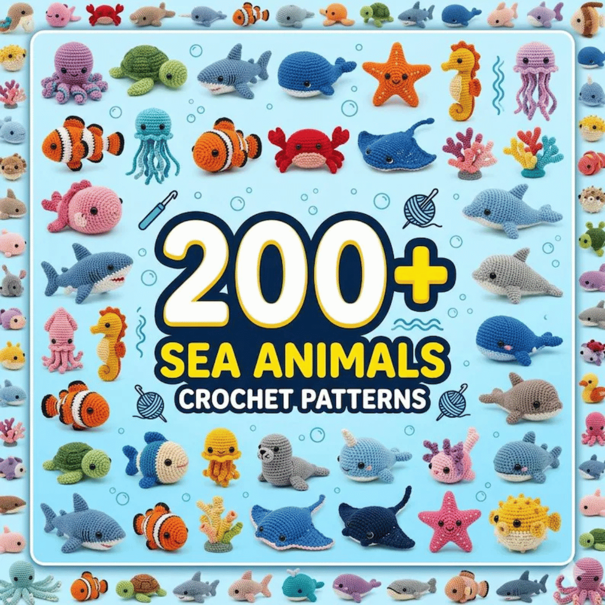 200 Ocean Amigurumi Crochet Patterns Bundle – Sea Creature PDF Collection