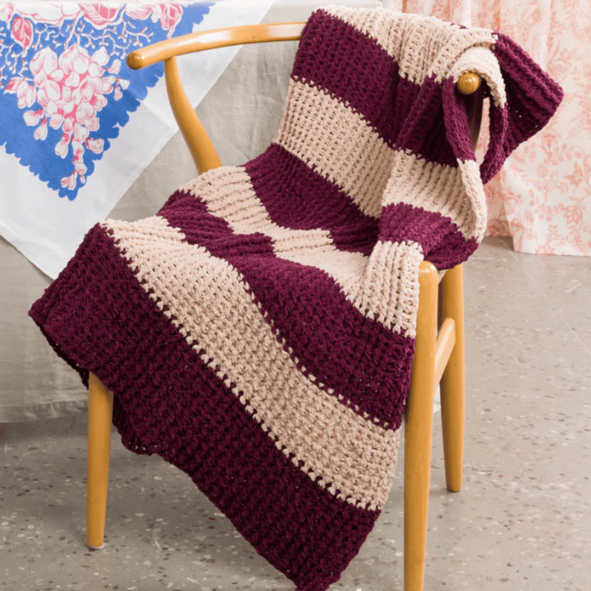 Bernat Deep Ridge Crochet Blanket Pattern – Chunky Textured Afghan PDF