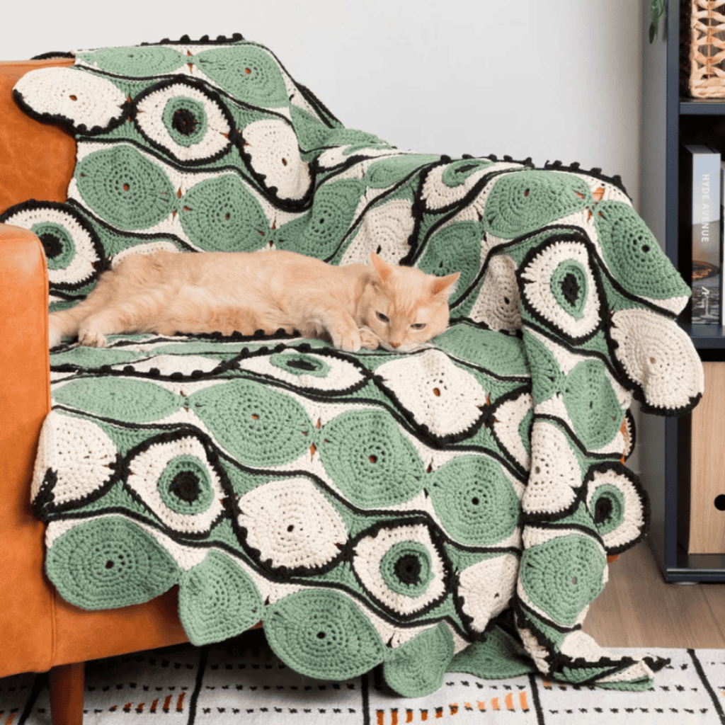 Bernat Eye See You Crochet Blanket Pattern – Textured Eyelet Afghan PDF
