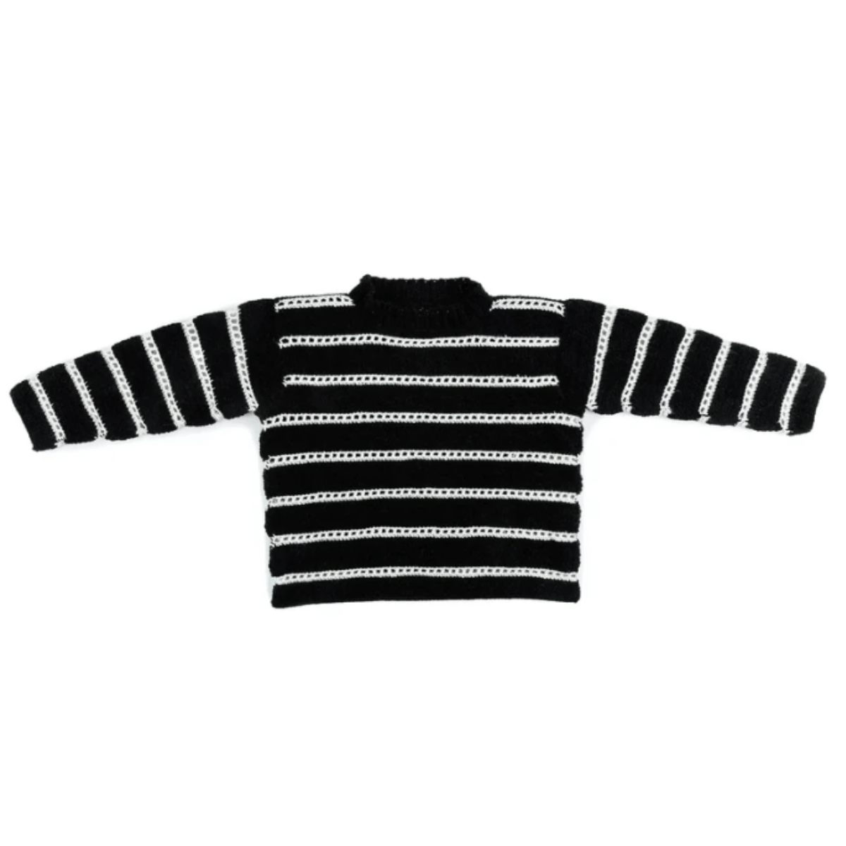 Bernat Eyelet Stripes Crochet Pullover Pattern – Lightweight Sweater PDF