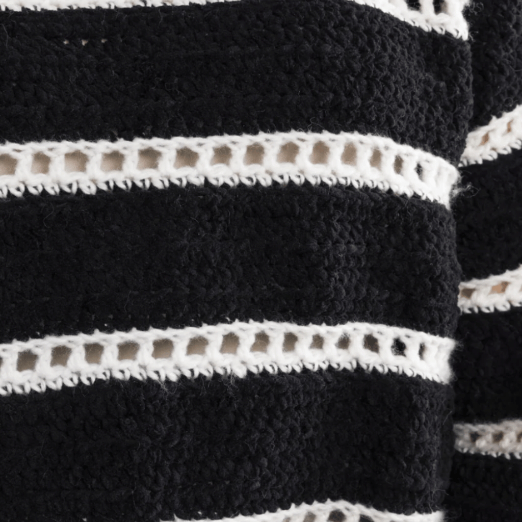 Bernat Eyelet Stripes Crochet Pullover Pattern – Lightweight Sweater PDF