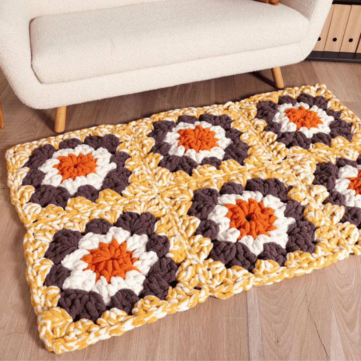 Bernat Gigantic Granny Crochet Blanket or Rug Pattern – Jumbo Granny Square PDF
