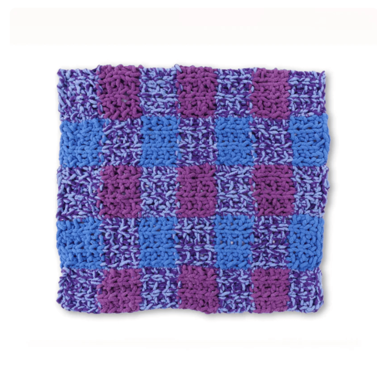 Bernat Just Plaid to Be Here Table Knit Blanket
