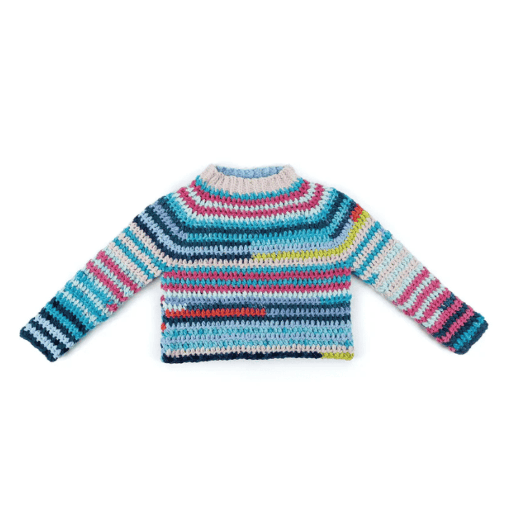Bernat Patchwork Crochet Pullover Pattern – Granny Square Sweater PDF