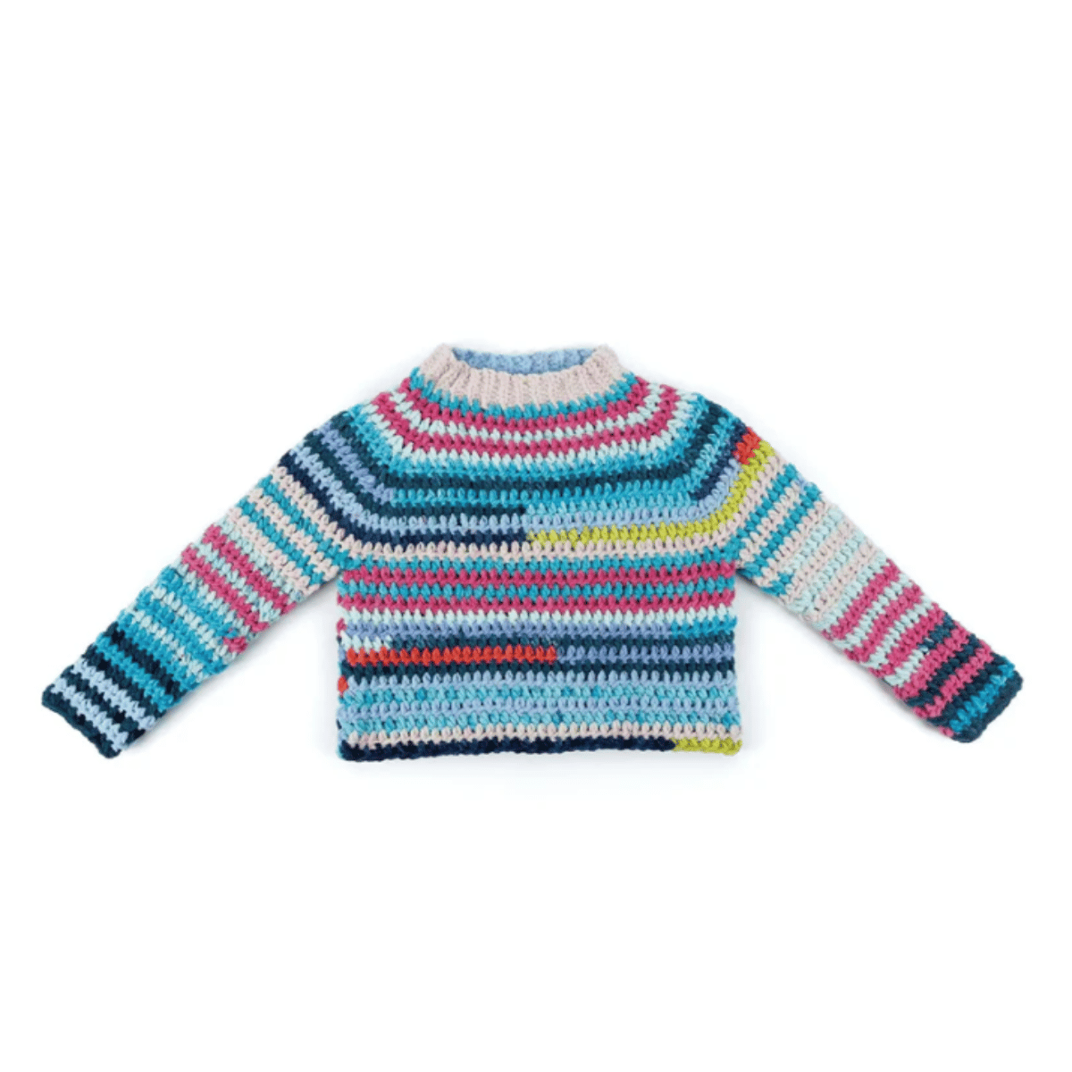 Bernat Patchwork Crochet Pullover Pattern – Granny Square Sweater PDF