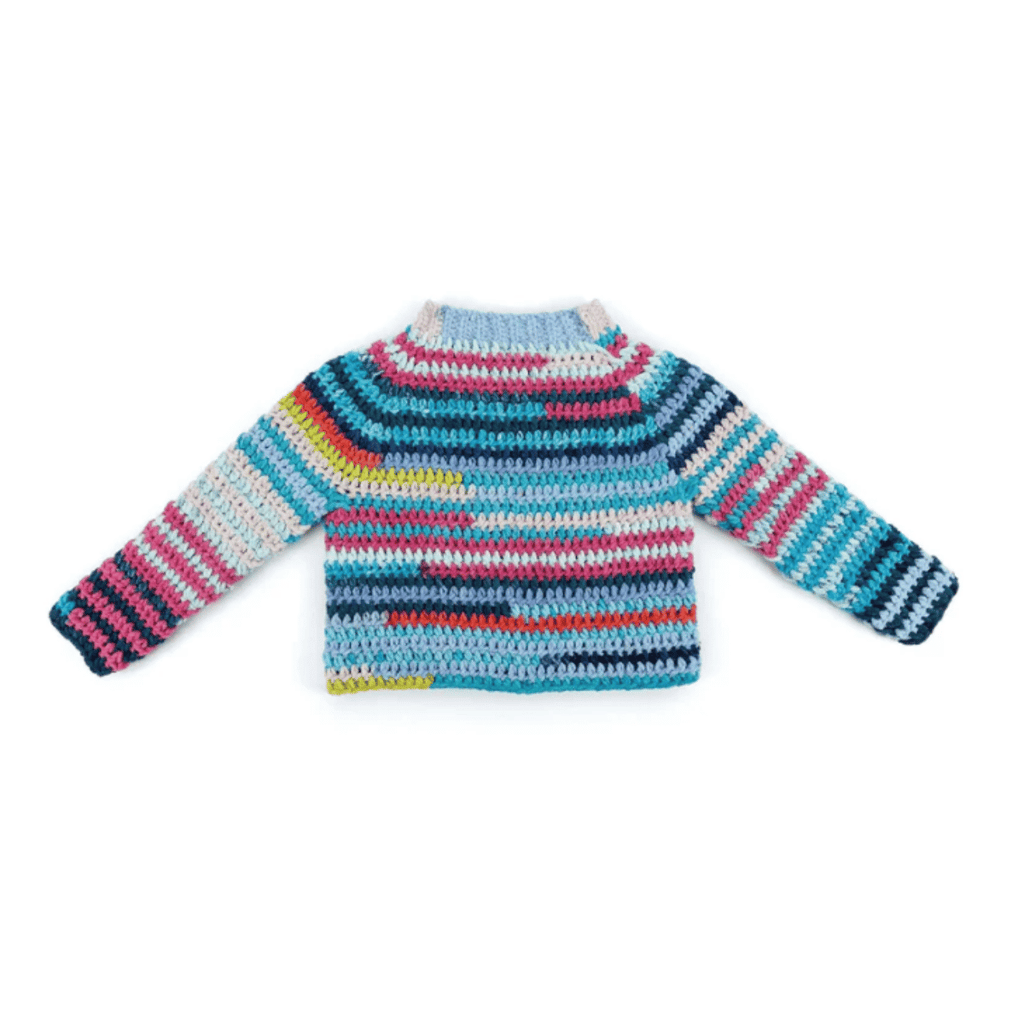 Bernat Patchwork Crochet Pullover Pattern – Granny Square Sweater PDF