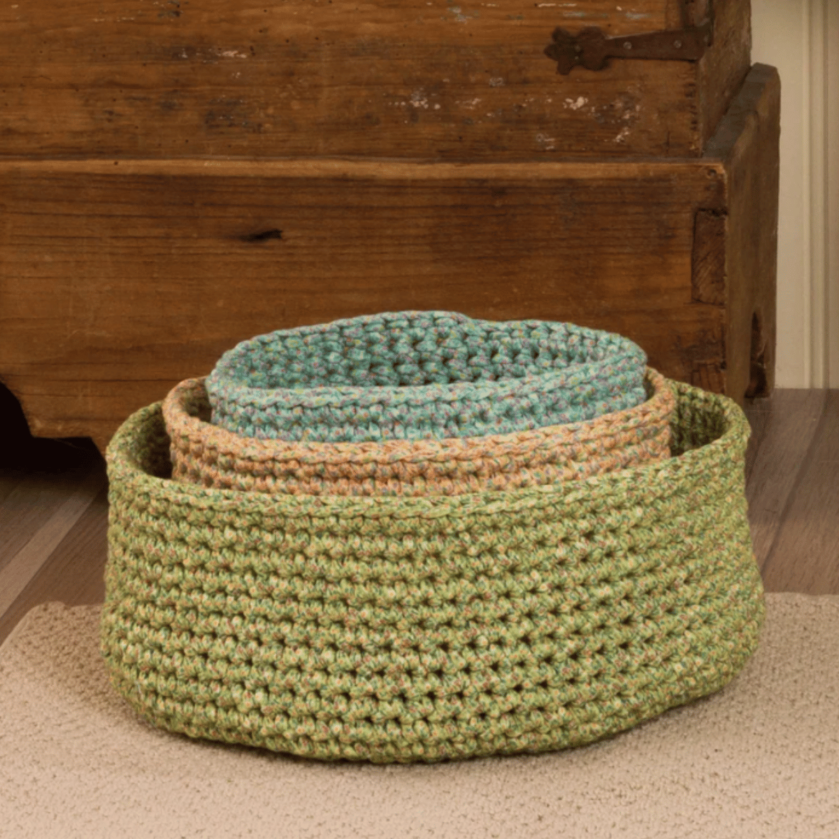 Bernat Three Crochet Nesting Baskets Pattern