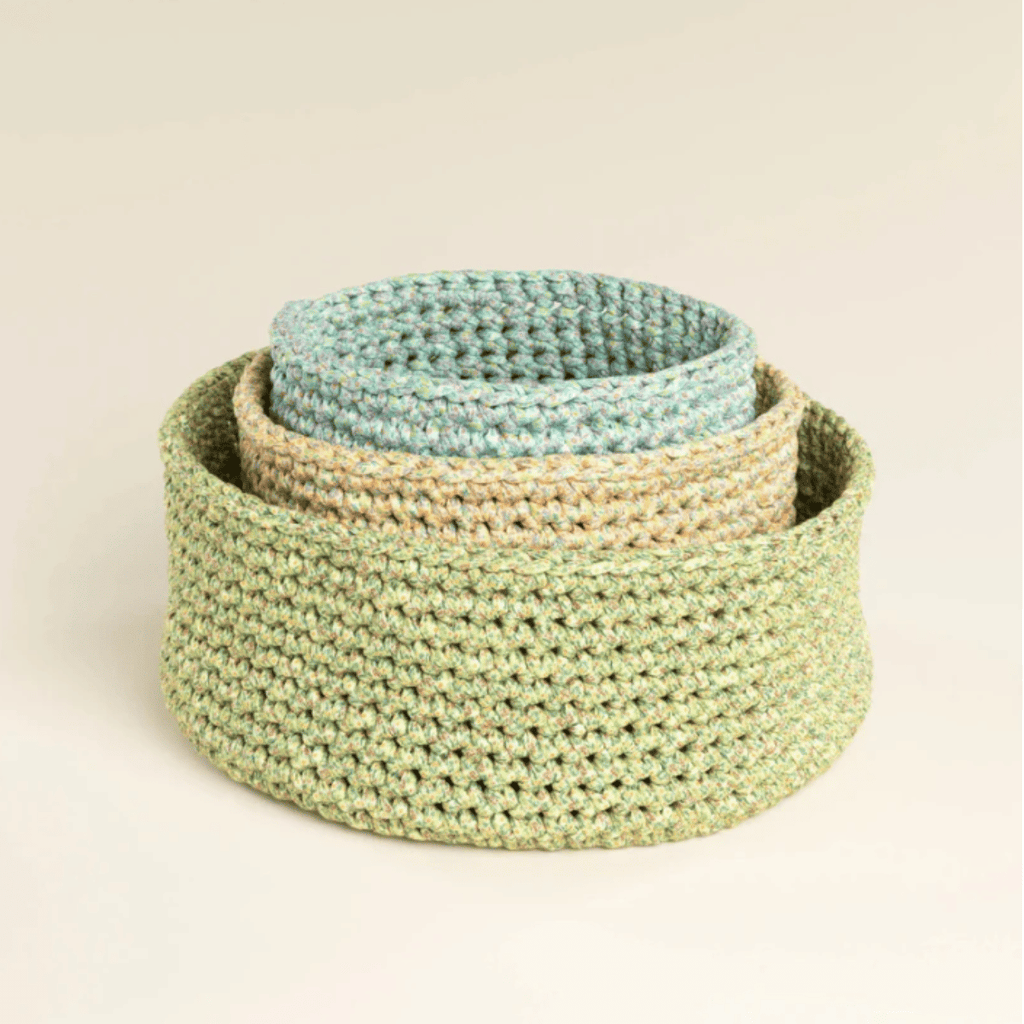 Bernat Three Crochet Nesting Baskets Pattern