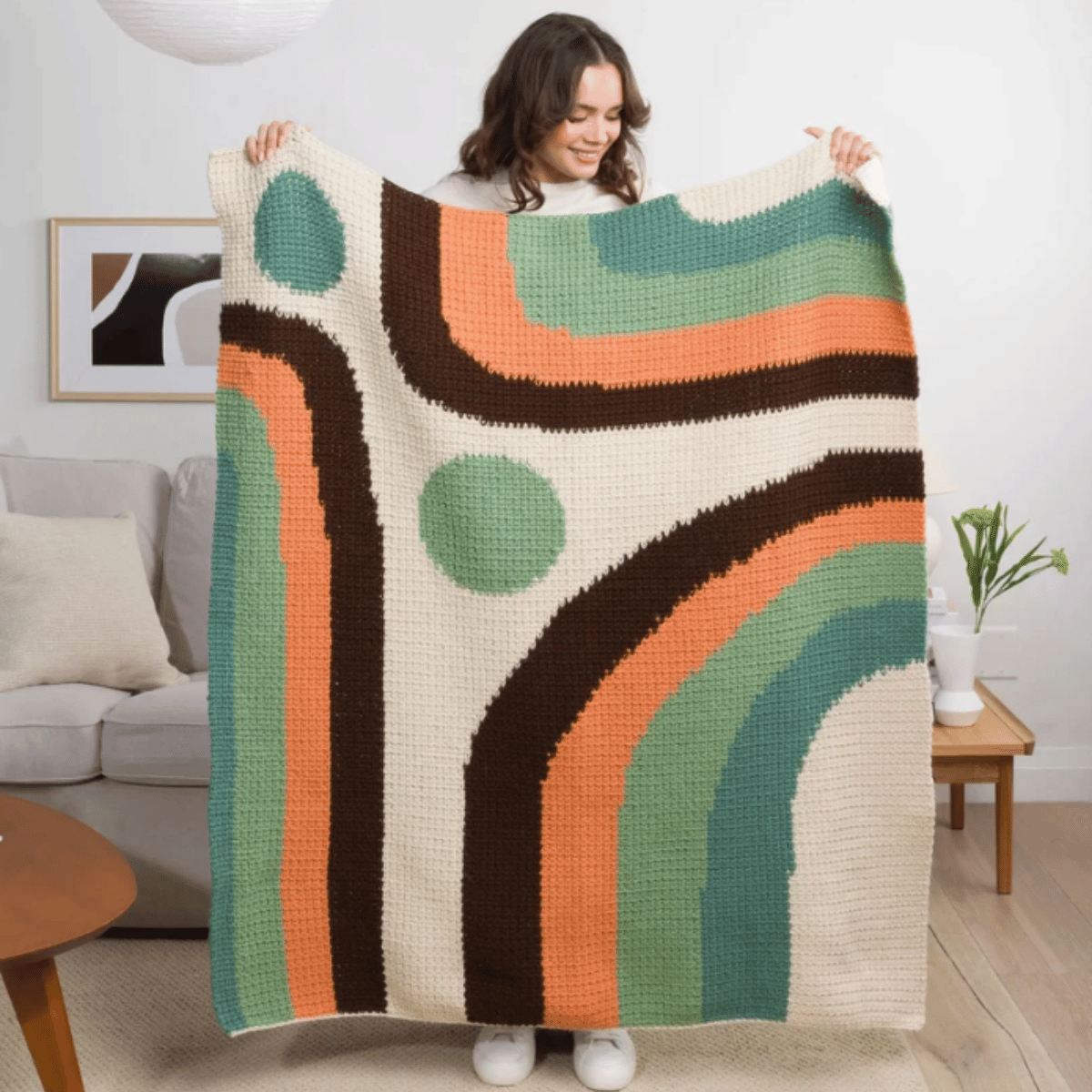 Caron Calm Current Crochet Blanket