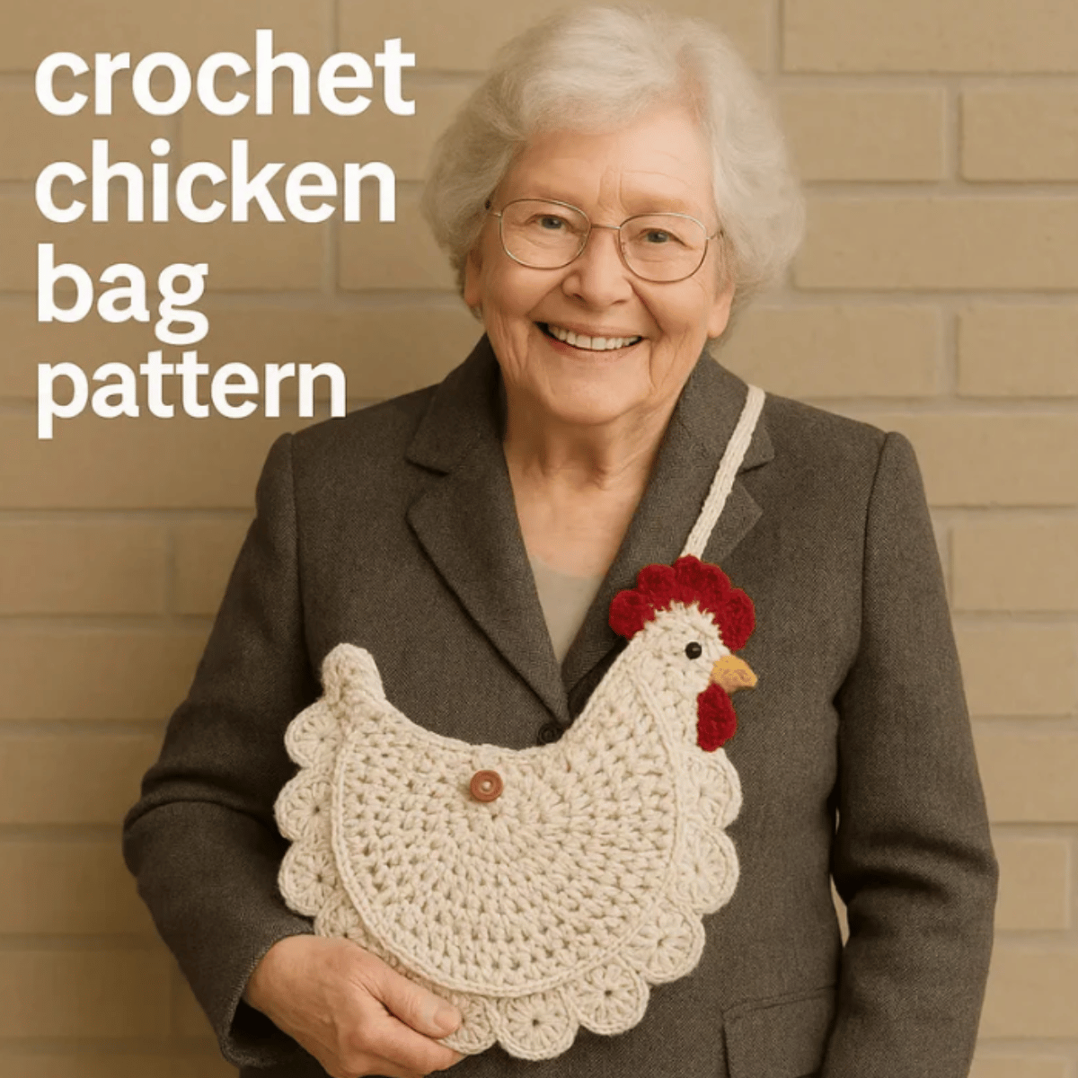 Crochet Chicken Bag Pattern PDF – Cute Farmhouse Tote Purse