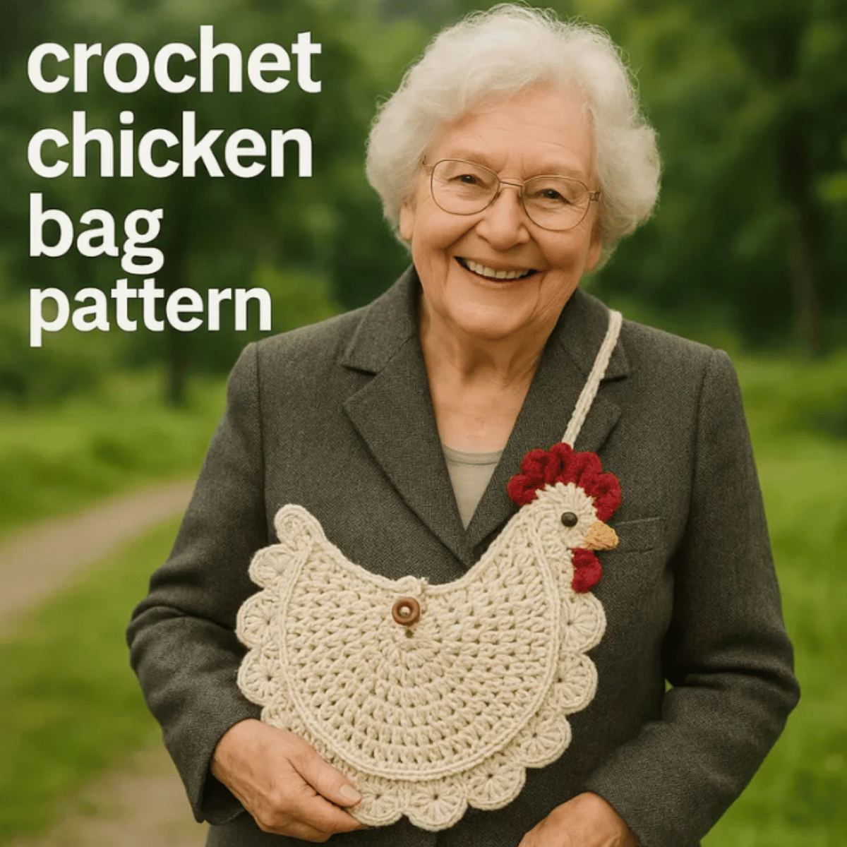 Crochet Chicken Bag Pattern PDF – Cute Farmhouse Tote Purse