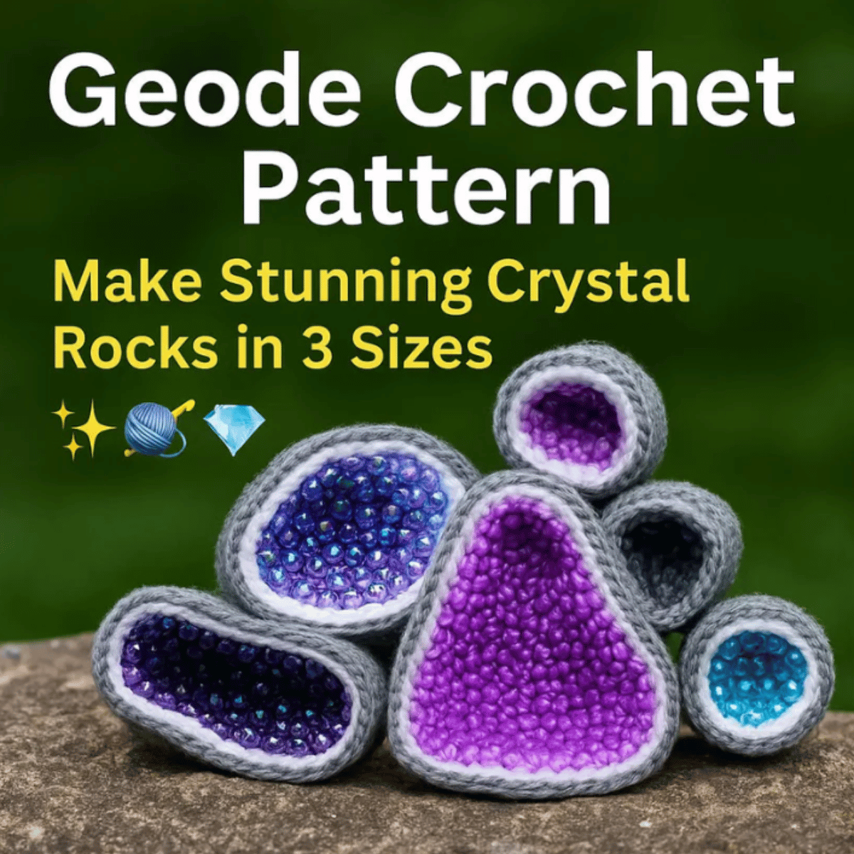 Geode Crochet Pattern PDF – Crystal Inspired Amigurumi Home Decor