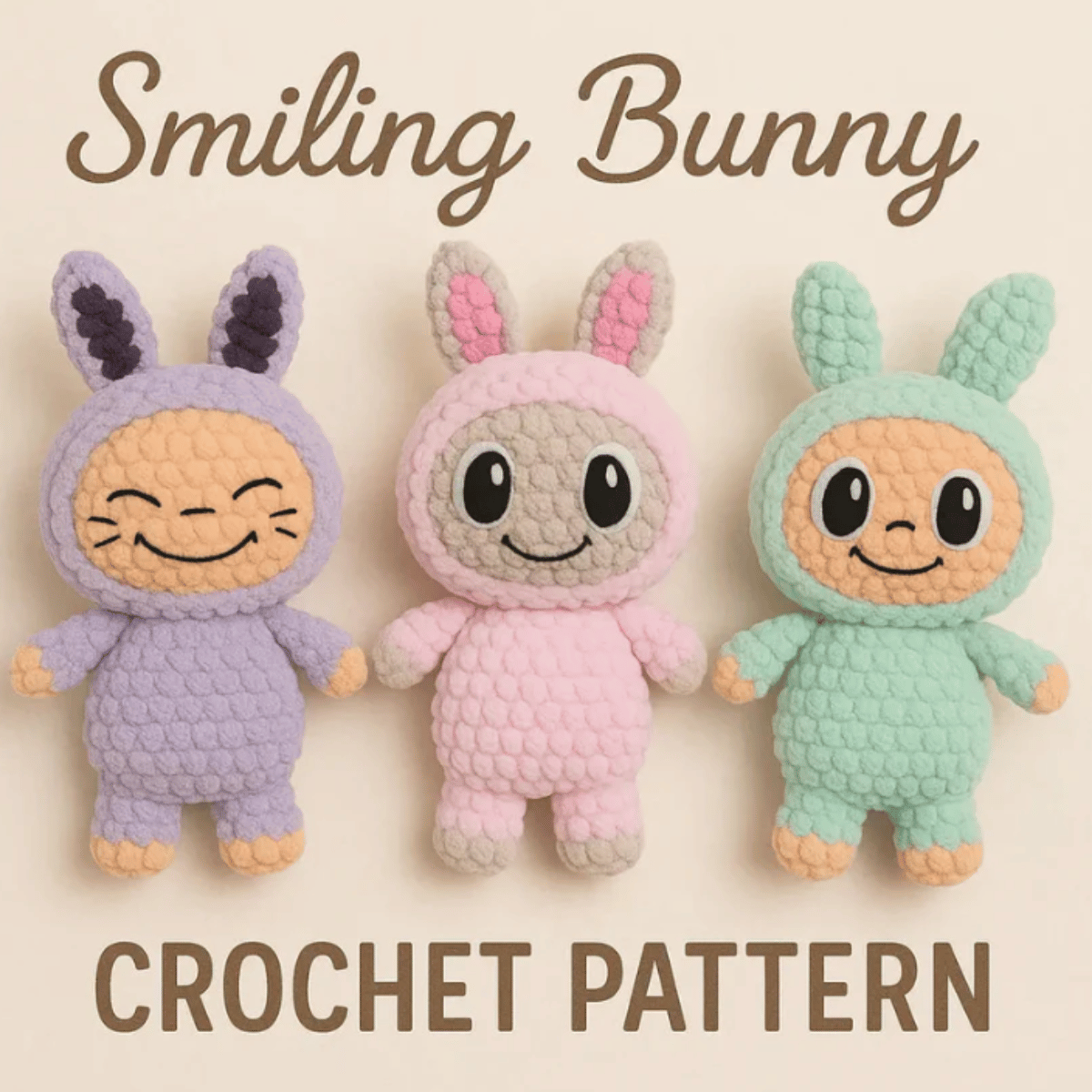 Labubu Bunny Crochet Pattern PDF – Cute Kawaii Amigurumi Bunny Doll