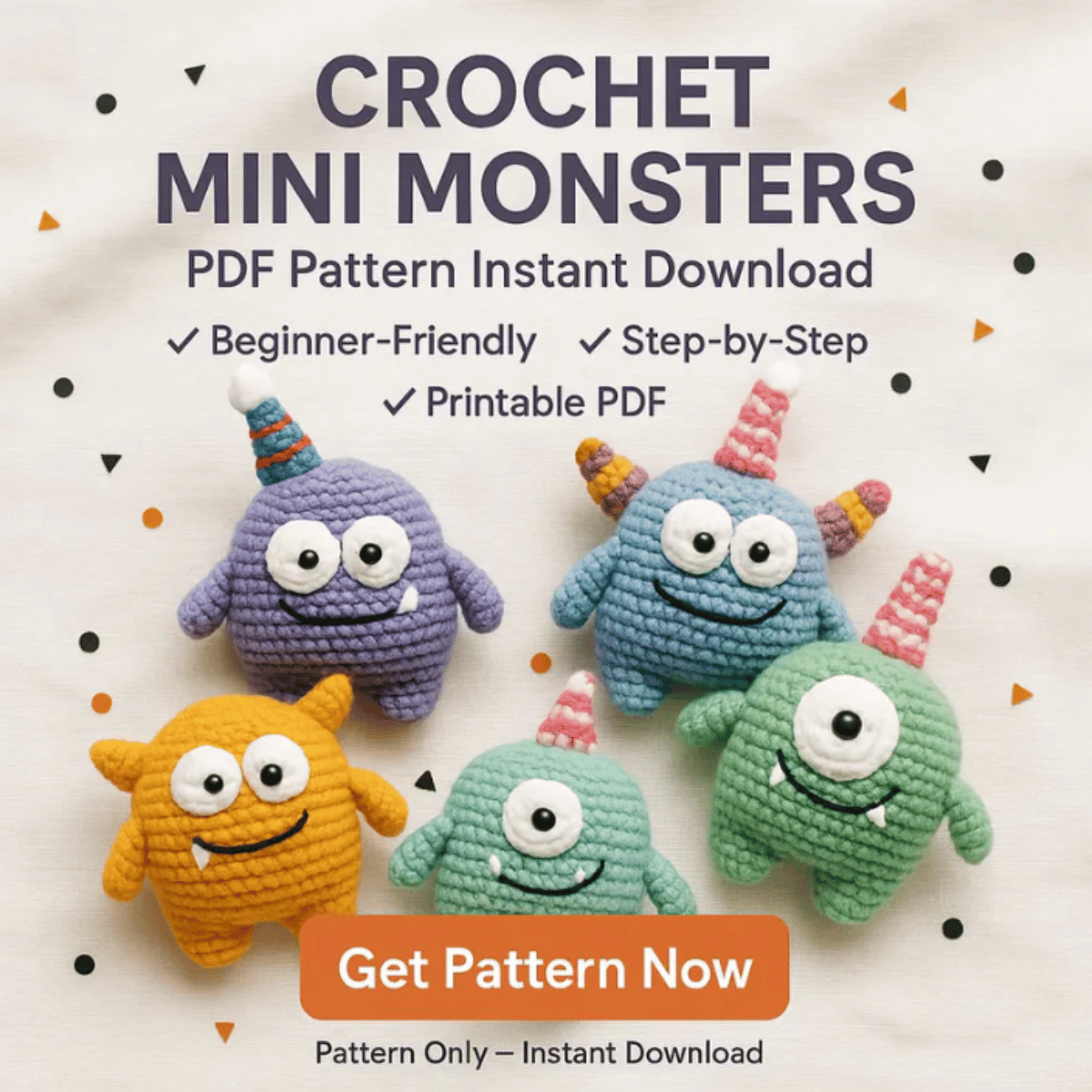 Mini Monsters Crochet Pattern Bundle – Cute Kawaii Amigurumi PDF Collection