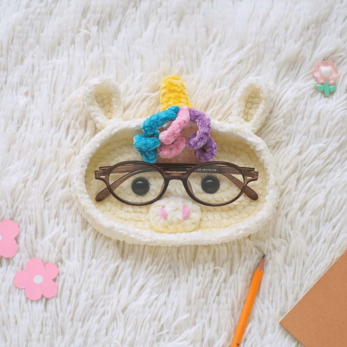 Kawaii Glasses Holders Crochet Pattern PDF – Cute Animal Eyeglass Stand Tutorial