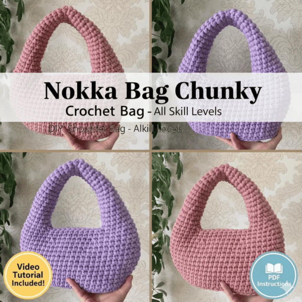 Nokka Bag Crochet Pattern PDF – Modern Chunky Shoulder Bag