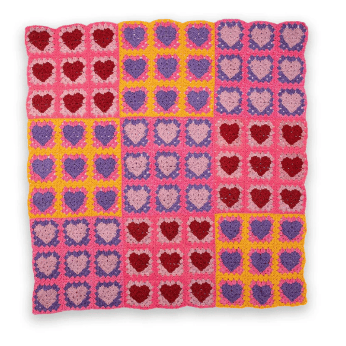 Red Heart Crochet Lots O’ Love Blanket Pattern – Cozy Heart Throw PDF