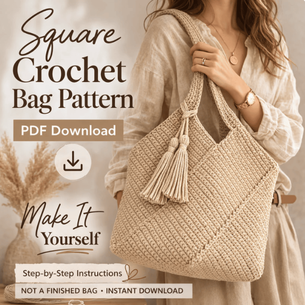 Crochet Tote Bag Pattern PDF – Stylish Handmade Everyday Market Bag Tutorial