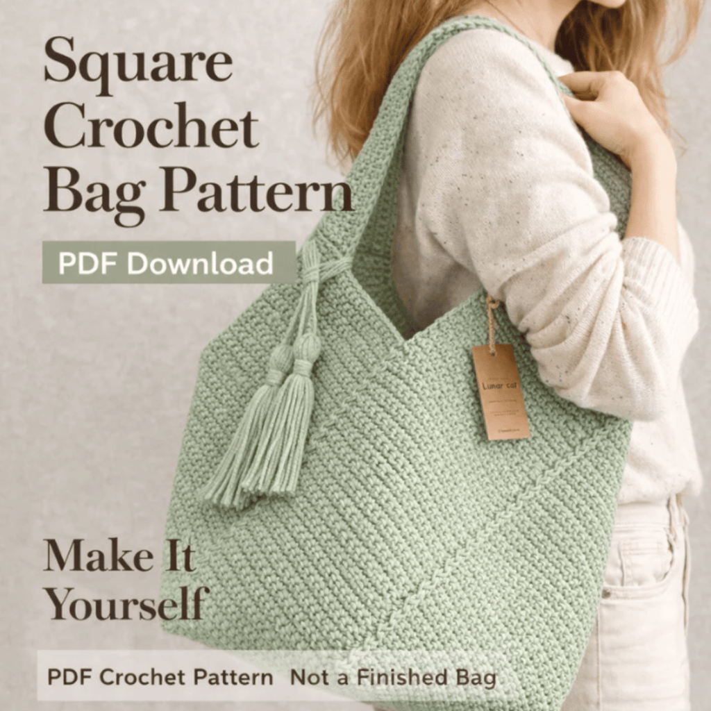 Crochet Tote Bag Pattern PDF – Stylish Handmade Everyday Market Bag Tutorial