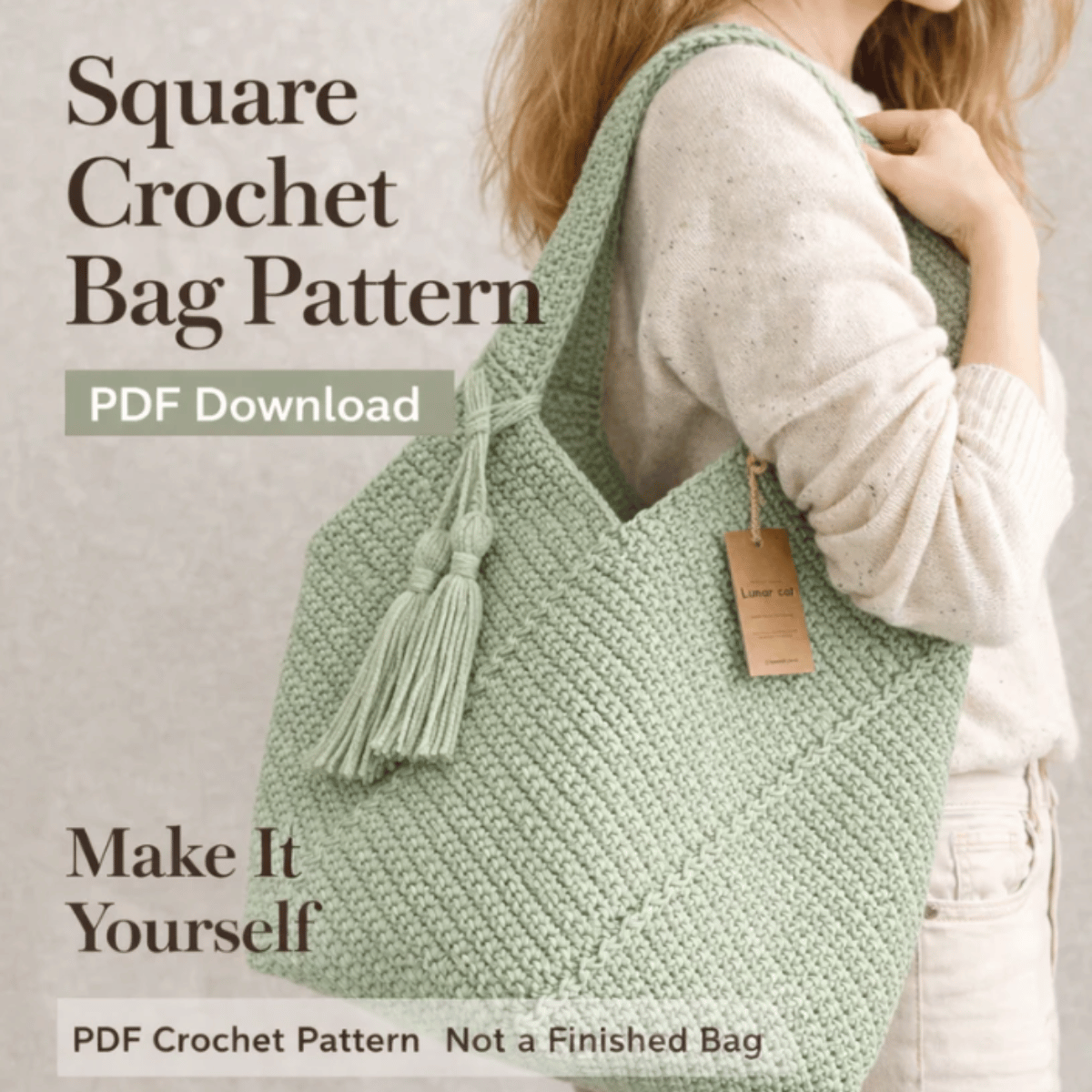 Crochet Tote Bag Pattern PDF – Stylish Handmade Everyday Market Bag Tutorial