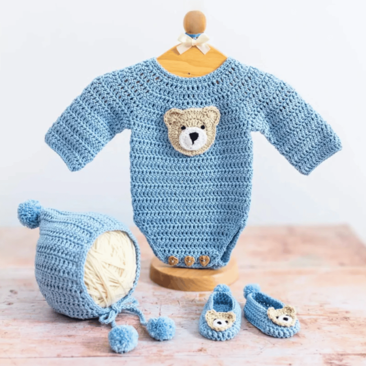 Crochet Baby Bear Set ( 5 Patterns + Videos )