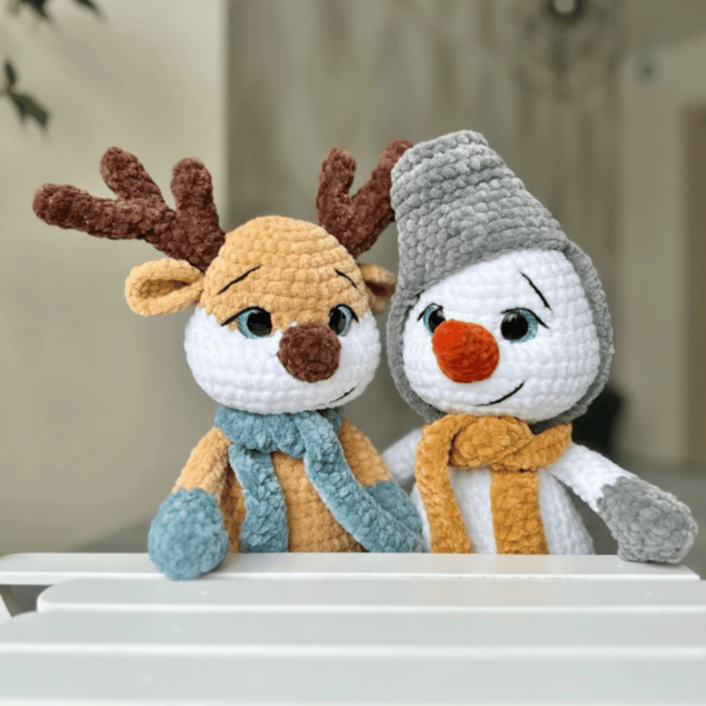 3-in-1 Amigurumi Crochet Pattern – Penguin, Snowman & Reindeer PDF Pattern