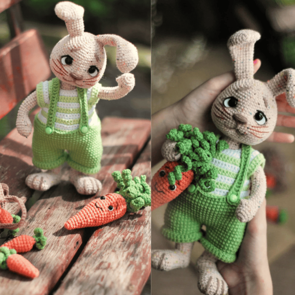 Benny the Bunny Amigurumi Crochet Pattern PDF Plush Bunny Toy Tutorial