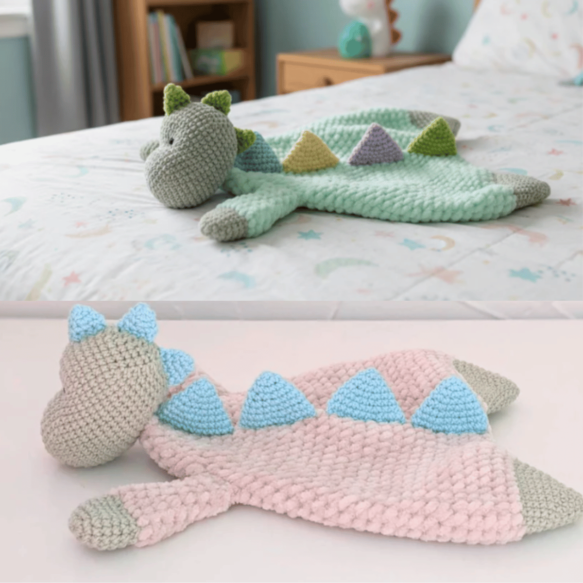 Dexter the Comforter Dinosaur Crochet Pattern PDF Baby Dino Lovey Tutorial
