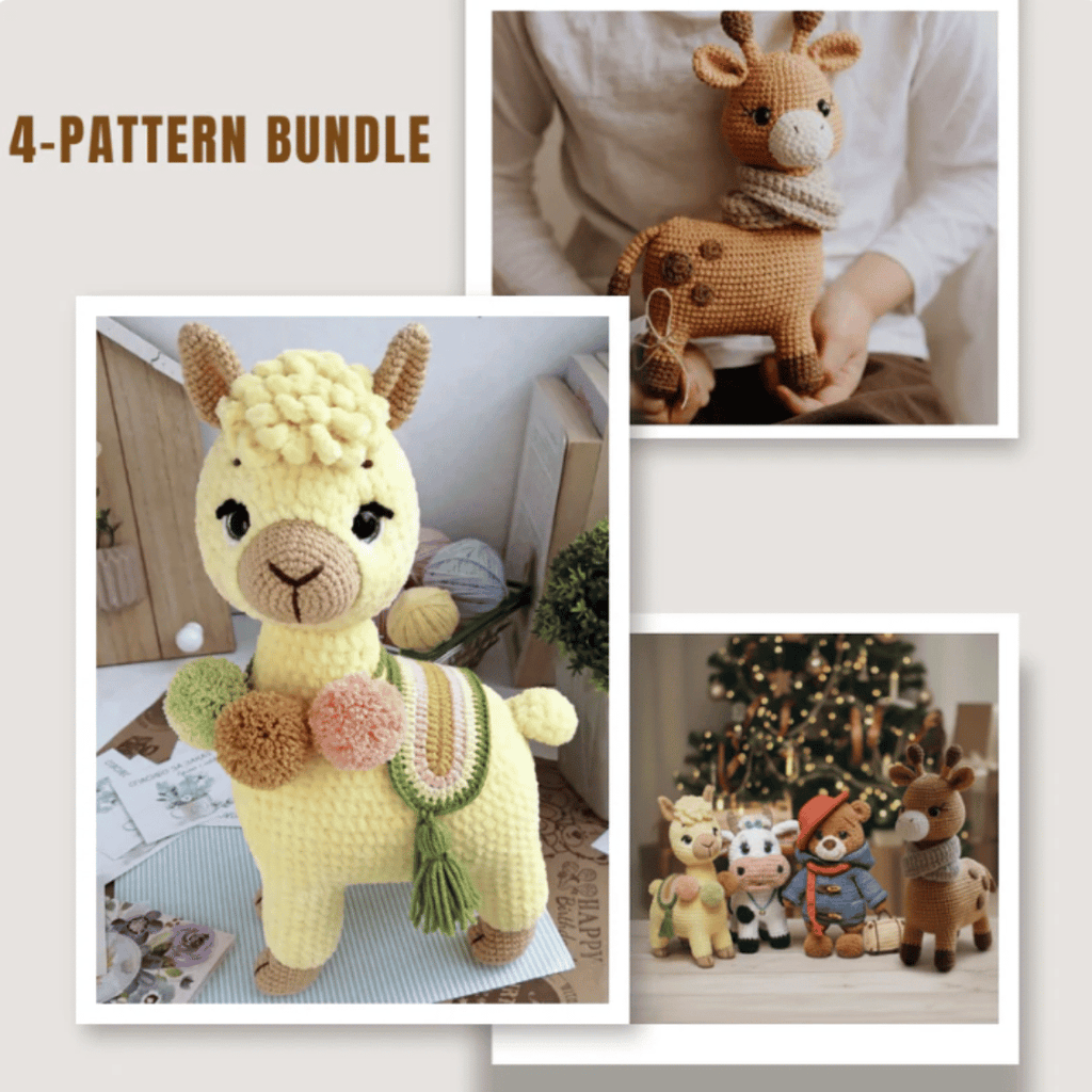 Forest Friends Amigurumi Crochet Pattern Bundle PDF Woodland Animal Toy Set