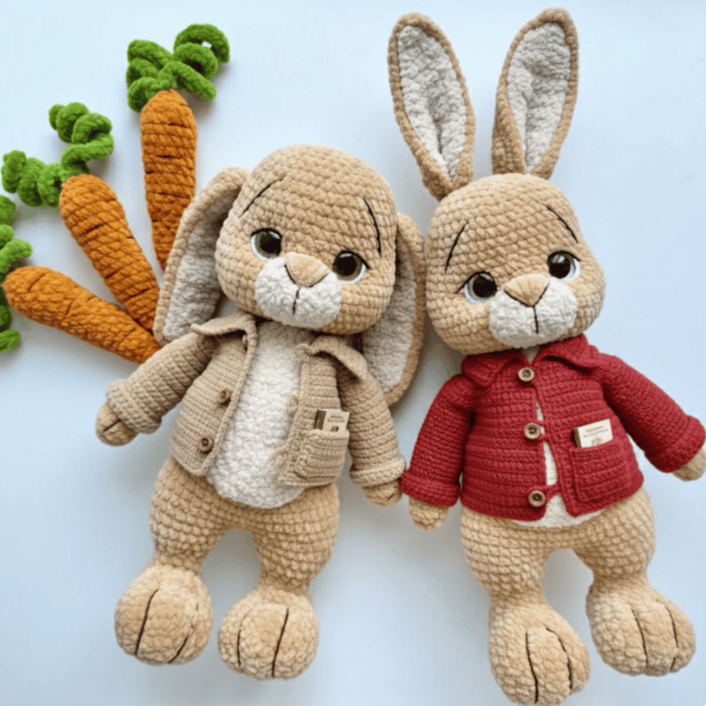 Lulu & Lili Crochet Bunny Pattern Set PDF Amigurumi Rabbit Bundle Tutorial