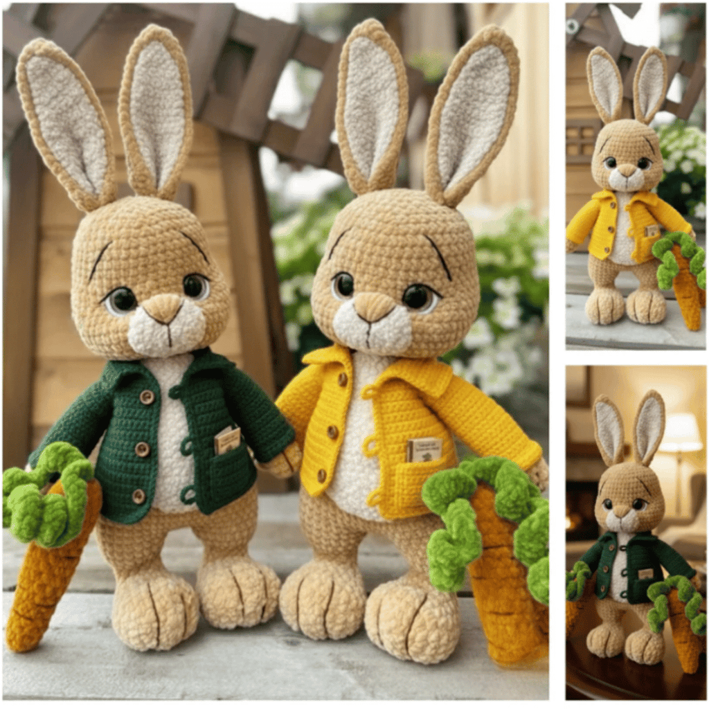 Lulu & Lili Crochet Bunny Pattern Set PDF Amigurumi Rabbit Bundle Tutorial