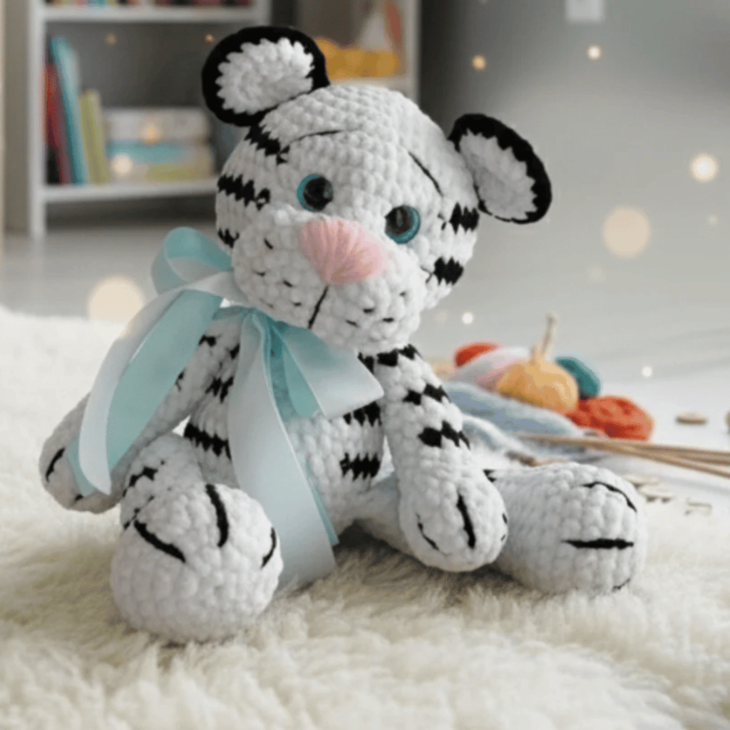 White Tiger Amigurumi Crochet Pattern PDF Jungle Plush Toy Tutorial