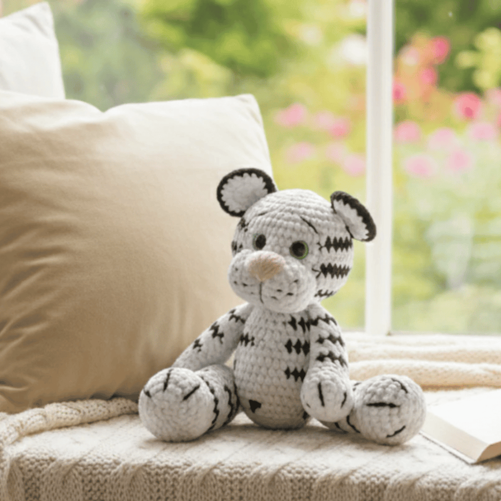 White Tiger Amigurumi Crochet Pattern PDF Jungle Plush Toy Tutorial