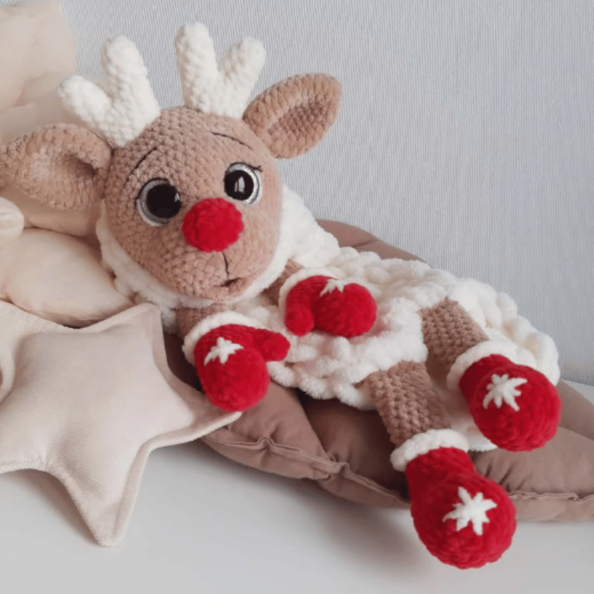 Remy the Pajama Reindeer Amigurumi Crochet Pattern PDF Christmas Plush Tutorial