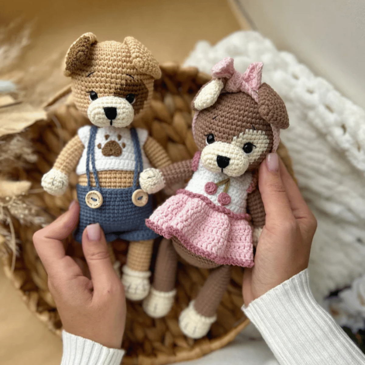 Daisy & Max the Puppies Amigurumi Crochet Pattern PDF Plush Dog Set Tutorial