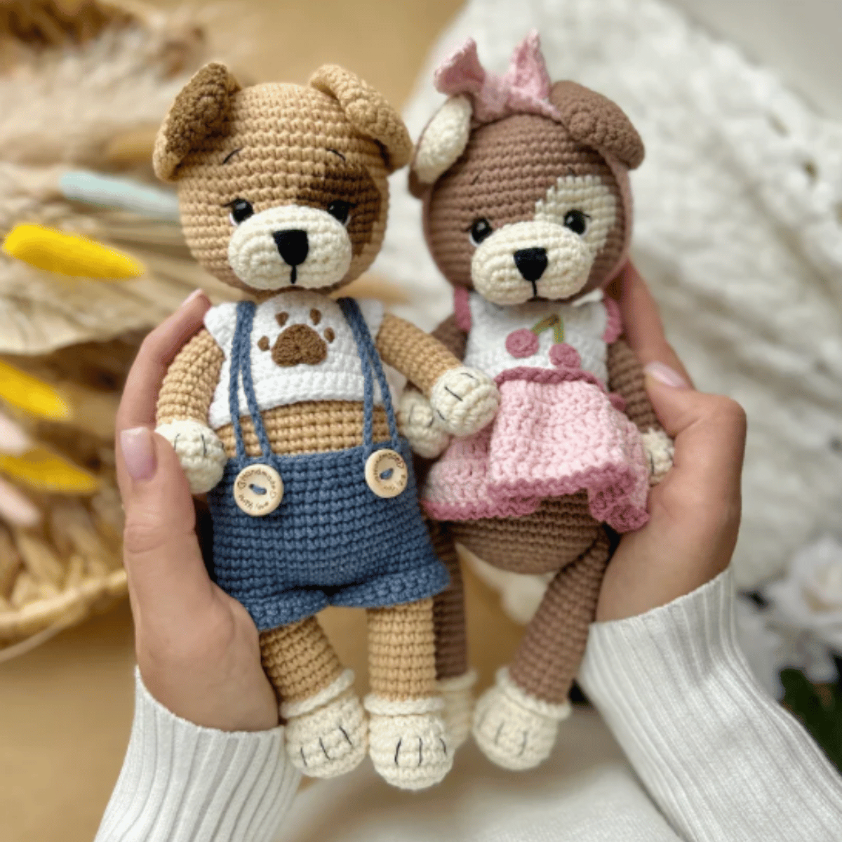 Daisy & Max the Puppies Amigurumi Crochet Pattern PDF Plush Dog Set Tutorial