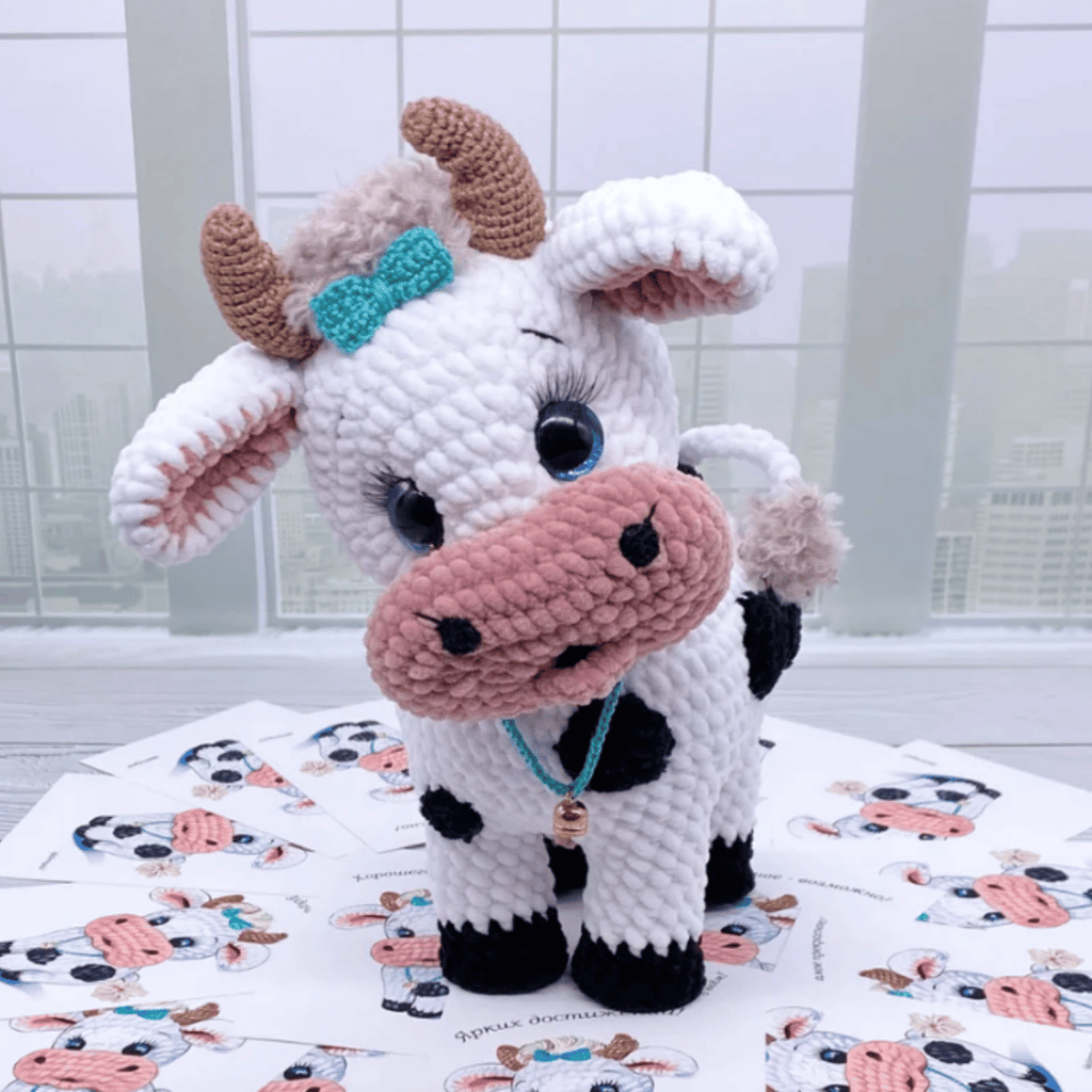 Daisy the Cow Amigurumi Crochet Pattern PDF Farm Animal Plush Tutorial