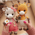 Lila & Enzo the Giraffes  🦒– Amigurumi Crochet Pattern PDF (Cute Giraffe Couple Plush)