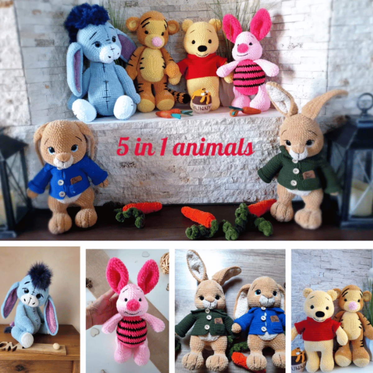 Magical Animals – Amigurumi Crochet Pattern Bundle PDF ( Set of 5 Patterns )
