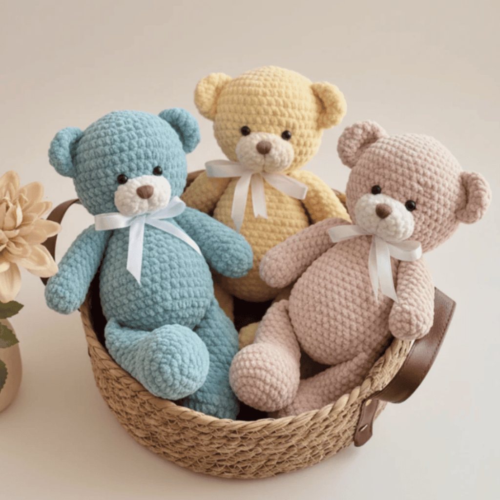 Sleepytime Teddy Bear – Amigurumi Crochet Pattern PDF (Cute Handmade Plush Bear)