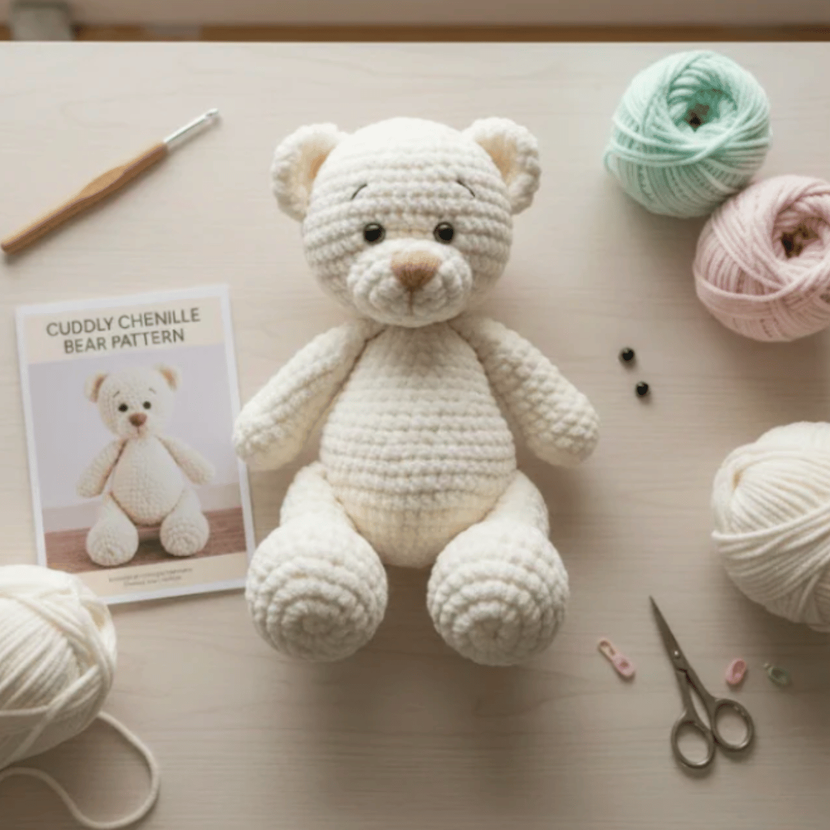 Sleepytime Teddy Bear – Amigurumi Crochet Pattern PDF (Cute Handmade Plush Bear)