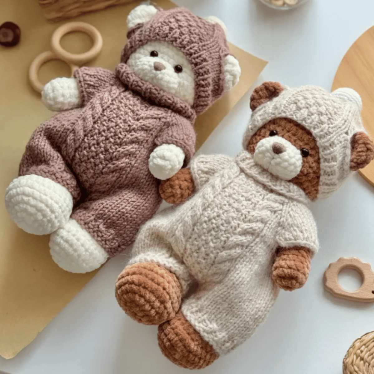 Sophie le Lapin  – Ensemble de Patrons Knitting  2–en–1 🇫🇷