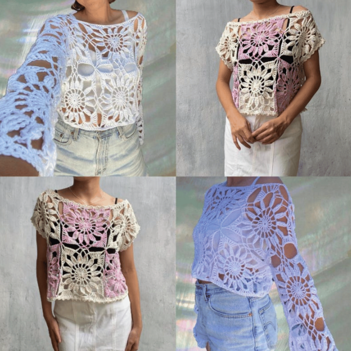 Florabelle Summer Top – Crochet Pattern PDF (Boho Floral Crochet Top)