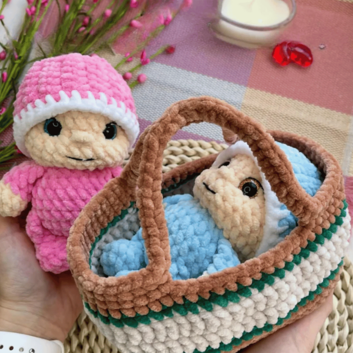 Baby Mila Crochet Baby with Carry Basket PDF Amigurumi Doll Tutorial