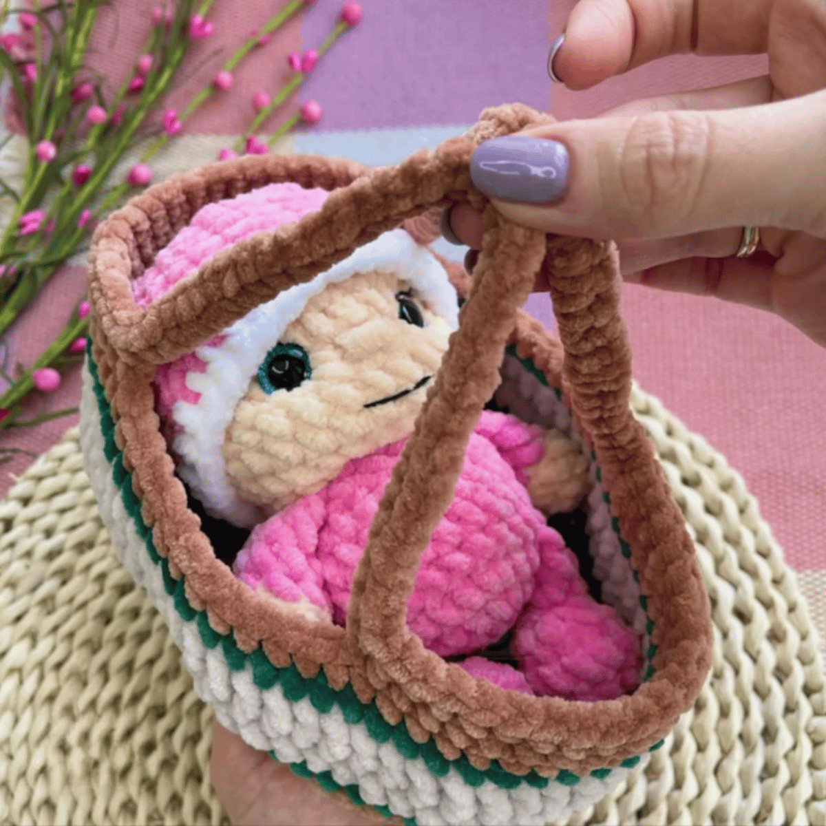 Baby Mila Crochet Baby with Carry Basket PDF Amigurumi Doll Tutorial