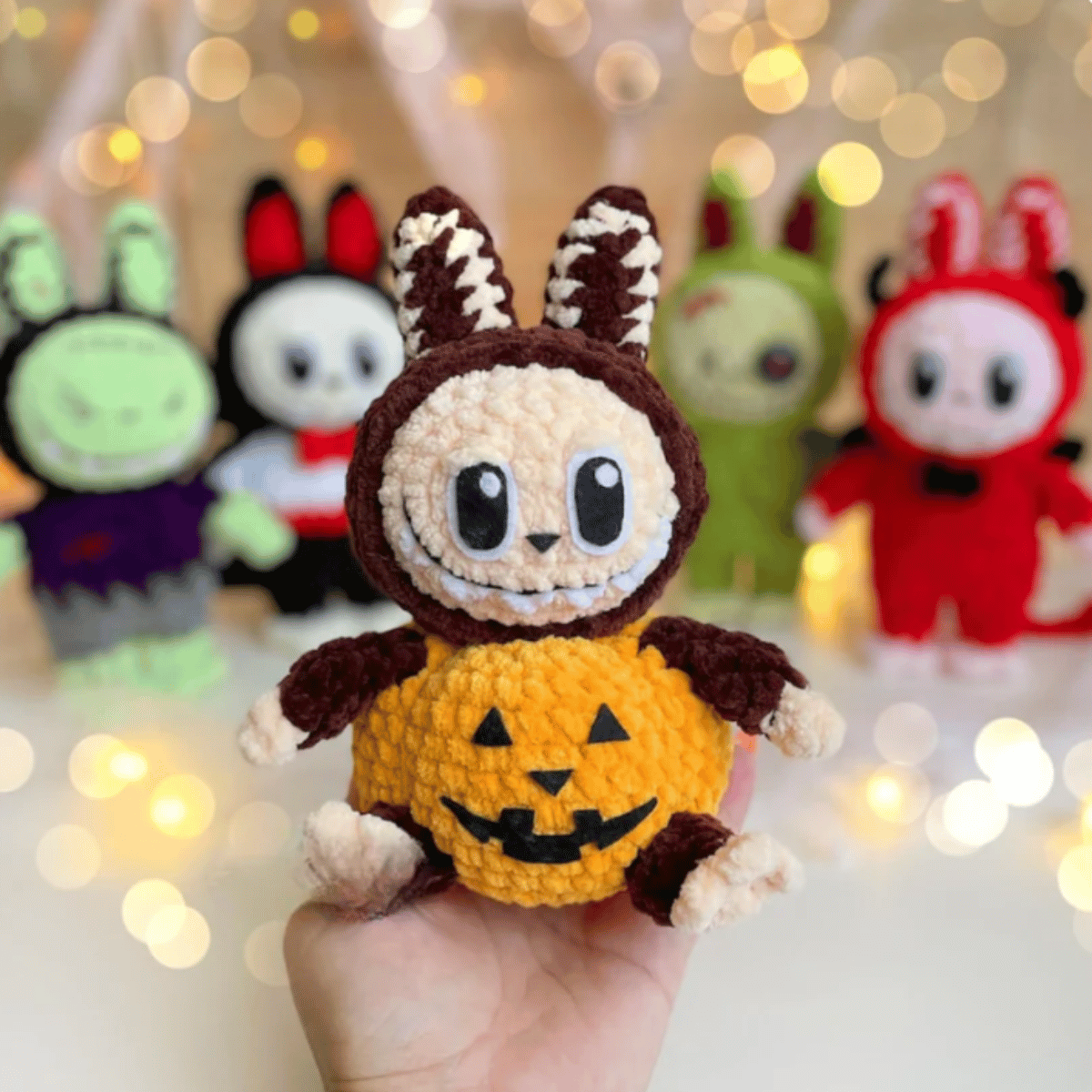 Labubu 5-in-1 Halloween Crochet Outfits PDF Doll Clothes Pattern Bundle